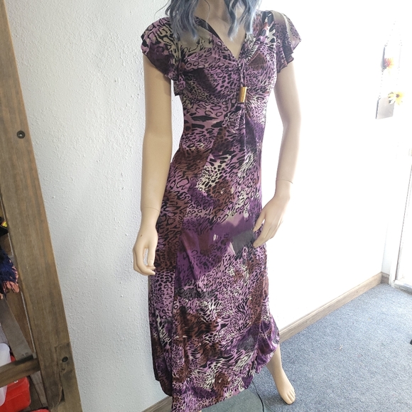 Retro Purple Maxi Dress - Picture 5 of 5